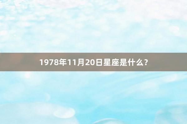 1978年11月20日星座是什么？
